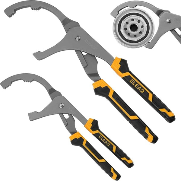 Oil Filter Wrench Set 9" & 12" For Cars Trucks Motorcycles Durable Carbon Steel Ergonomic Grip Easy Access Design Pliers