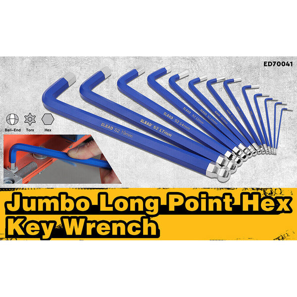 Elead 13Pc Extra Large Hex Key Set Long Allen Wrench Ball End Metric 2 19Mm Other Wrenches & Spanners