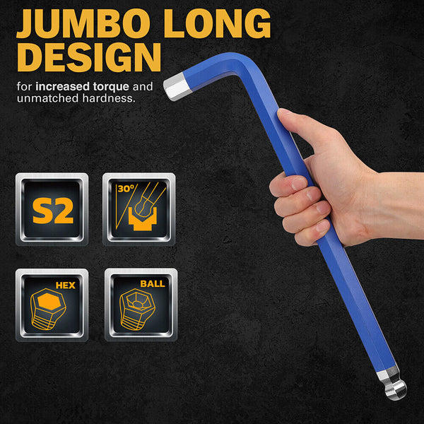 Elead 13Pc Extra Large Hex Key Set Long Allen Wrench Ball End Metric 2 19Mm Other Wrenches & Spanners