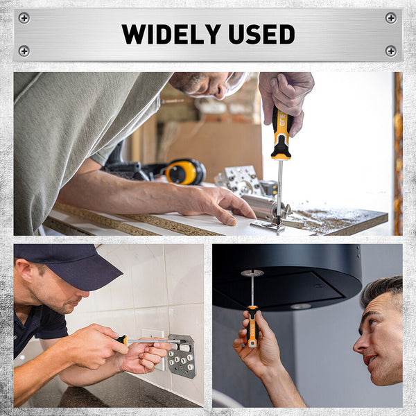 Elead 6Pcs Magnetic Screwdriver Set Phillips Slotted Non Slip Handle Crv Screwdrivers