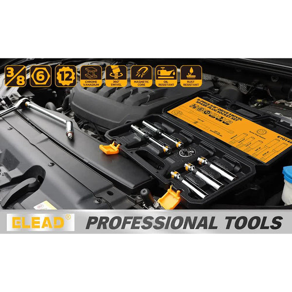 8 Piece Magnetic Swivel Spark Plug Socket Set 3/8 Drive Other Automotive Hand Tools