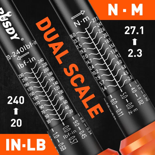 3Pc 1/4" Drive Click Torque Wrench Ratchet Socket Adaptor Extension Workshop Socket Wrenches