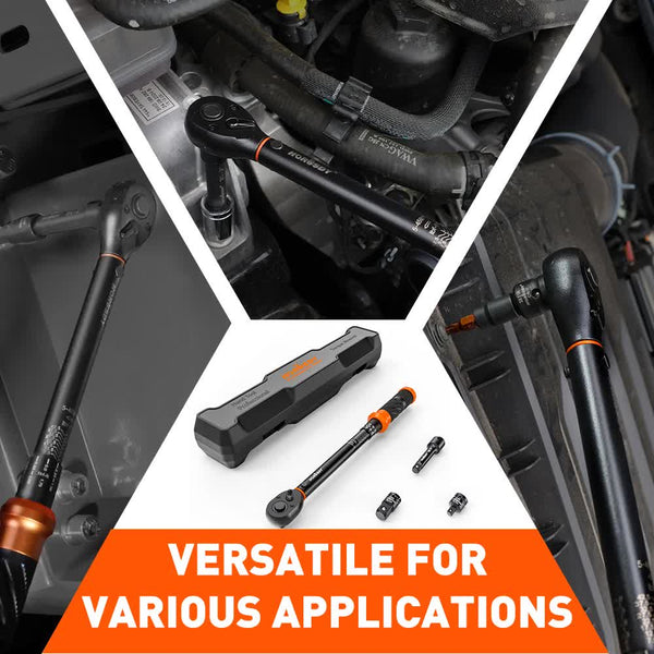 4Pc 3/8" Drive Click Torque Wrench Ratchet Socket Adaptor Extension Workshop Ratchet Wrenches