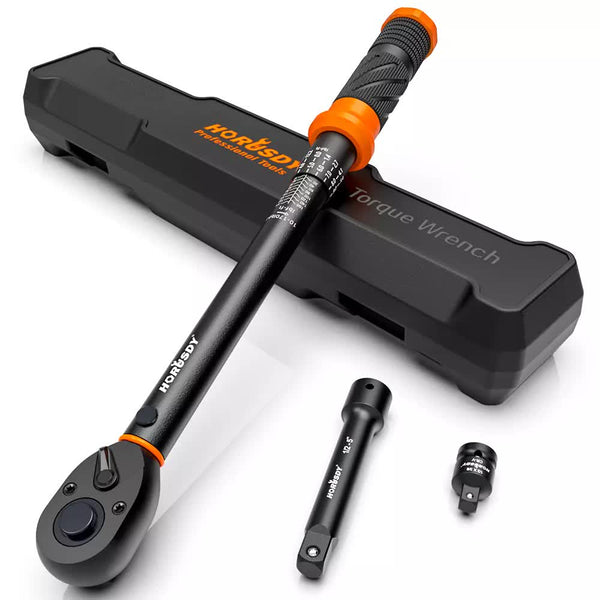 3Pc 1/2" Drive Click Torque Wrench Ratchet Socket Adaptor Extension Workshop Ratchet Wrenches