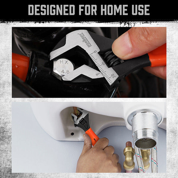 2X Wrench Set 6" 10" Wide Jaw Spanner Cr V Steel Workshop Metric Sae Other Wrenches & Spanners