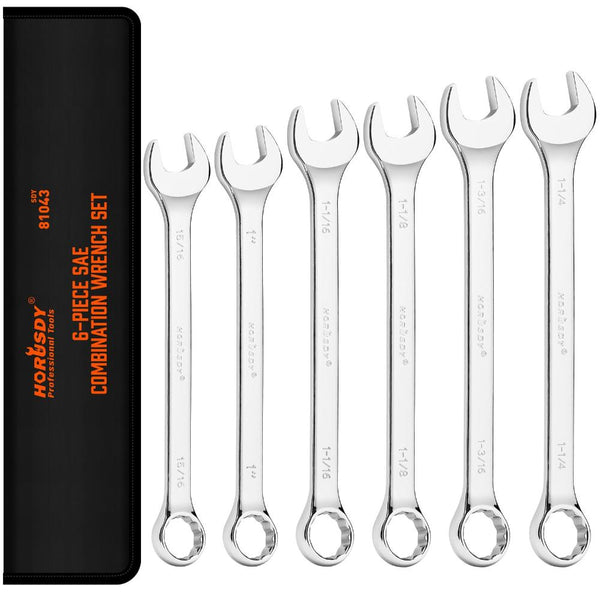 Sedy 6Pc Extra Big Imperial Combination Spanner Ring Open Ended Combo Wrench Work Other Wrenches & Spanners