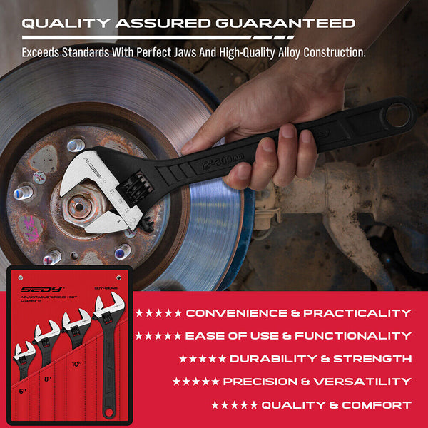 Sedy 4Pc Wrench Set Shifter Heavy Duty Sae & Metric Household Repair Wrench Sets