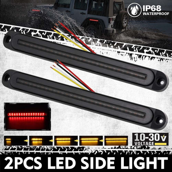 Sedy 2Piece Led Flowing Turn Signal Stop Brake Trailer Truck Caravan Ip68 Tail Lights