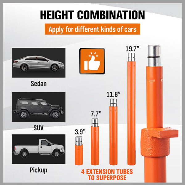 Sedy 12T Porta Power Kit Hydraulic Ram Pump Oil Hose Automotive Body Repair Tool Jacks & Jack Stands