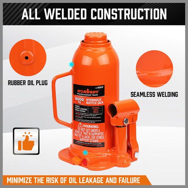 Sedy 8 Ton (16000 Lbs) Hydraulic Bottle Jack Heavy Duty Car Lifter With Safety Valve Jacks & Jack Stands
