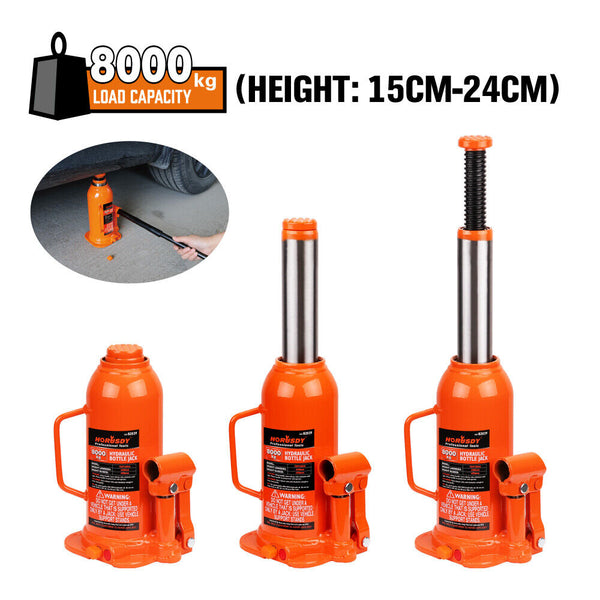 Sedy 8 Ton (16000 Lbs) Hydraulic Bottle Jack Heavy Duty Car Lifter With Safety Valve Jacks & Jack Stands