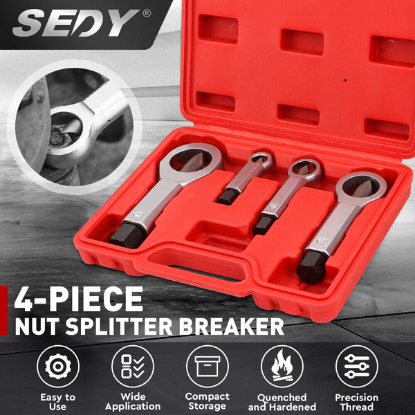 Sedy 4Pcs Metal Nut Splitter Kit Pressure Cracker Remover Extractor Tool Pullers & Extractors