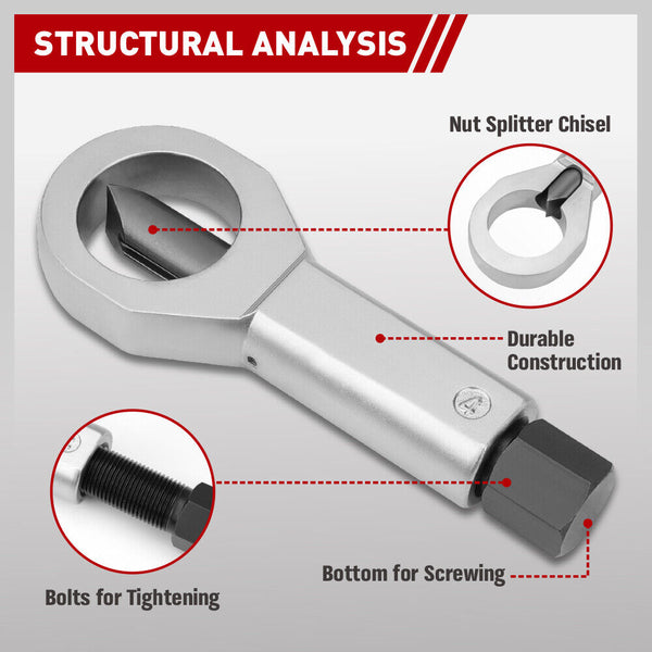Sedy 4Pcs Metal Nut Splitter Kit Pressure Cracker Remover Extractor Tool Pullers & Extractors