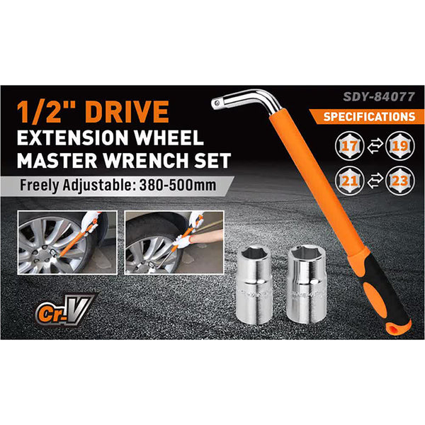 3Pcs Telescoping Lug Wrench 17/19Mm 21/23Mm Extendable Tire Wrenches