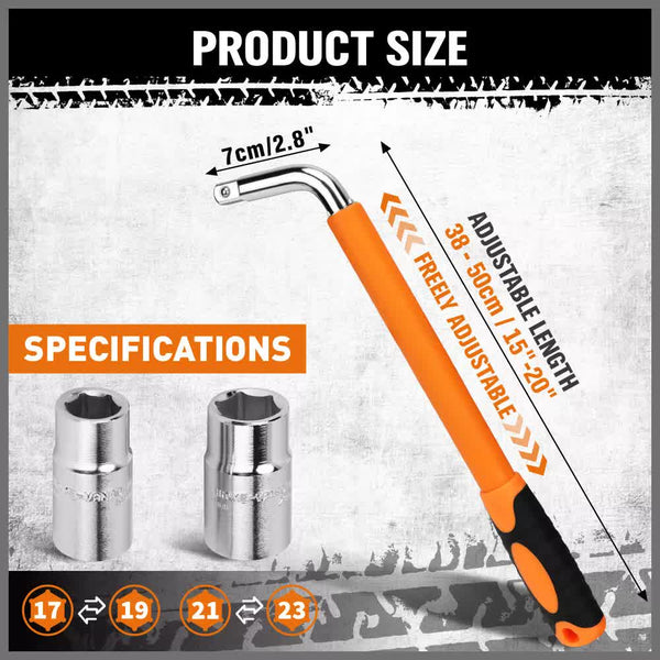 3Pcs Telescoping Lug Wrench 17/19Mm 21/23Mm Extendable Tire Wrenches