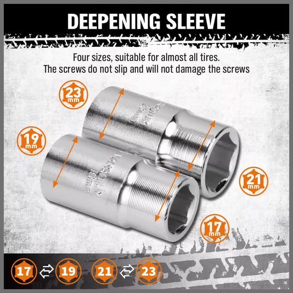 3Pcs Telescoping Lug Wrench 17/19Mm 21/23Mm Extendable Tire Wrenches