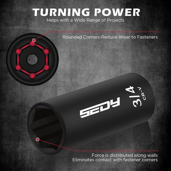 71 Pieces 3/8" Drive Master Impact Socket Set Sae Metric Universal Joint Adapter Hand Tool Sets