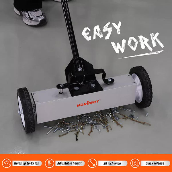 18Inch Magnetic Pick Up Sweeper With Wheels 45Lbs Lawn Roofing Tools Other Garden Hand Tools & Equipment