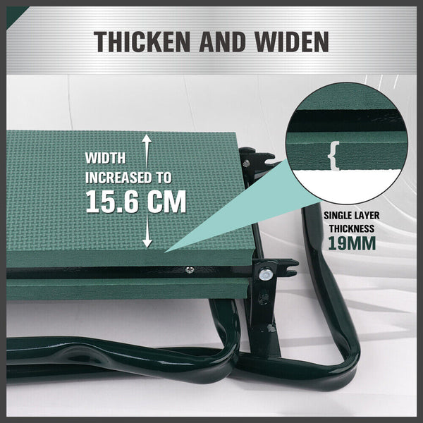 Horusdy Garden Kneeler Bench Foldable Stool Soft Pad Seat With Tool Pouch Garden Kneelers & Seats