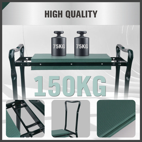 Horusdy Garden Kneeler Bench Foldable Stool Soft Pad Seat With Tool Pouch Garden Kneelers & Seats