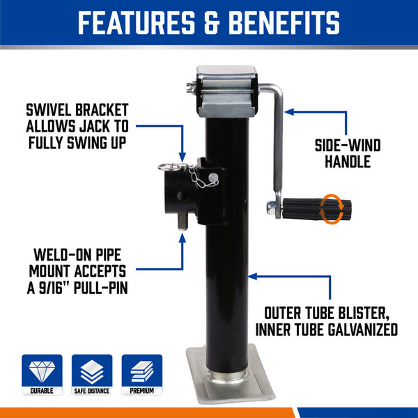 2X Trailer Canopy Jack Stand 2267Kg/ 5000Lbs Heavy Duty Weld Bracket Jacks & Jack Stands