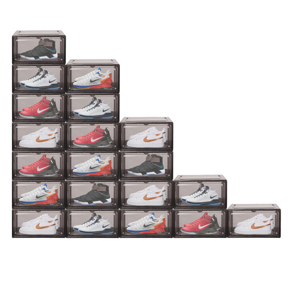 Sedy 20Pcs Premium Acrylic Shoe Box Sneaker Display Storage Case Boxes Magnetic Door Au Shoe Organisers