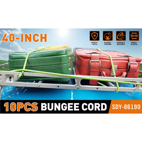 10 Piece Cords With Hook 40Inch Outdoor Elastic Straps Luggage Other Hand Tools