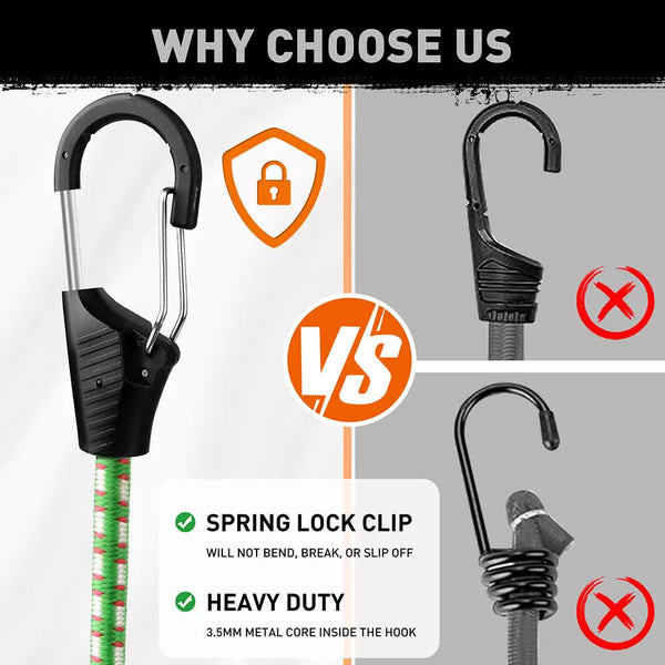 10 Piece Cords With Hook 40Inch Outdoor Elastic Straps Luggage Other Hand Tools