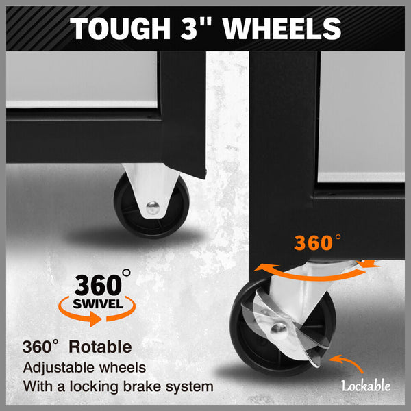 Sedy Grey 17 Drawer Tool Box Trolley Cabinet Storage Cart Garage Toolbox Organiser Tool Boxes