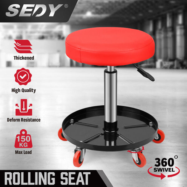 Sedy 150Kg Load Pneumatic Roller Seat Mechanic Rolling Stool With Tool Tray Au Mechanic Roller Seats