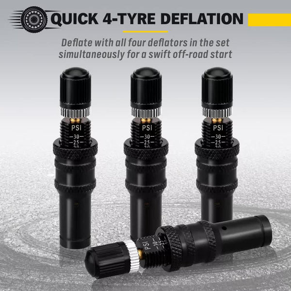 4Pcs Tyre Air Tire Valve Core Tool 10~30 Psi Portable 4X4 Au Deflators