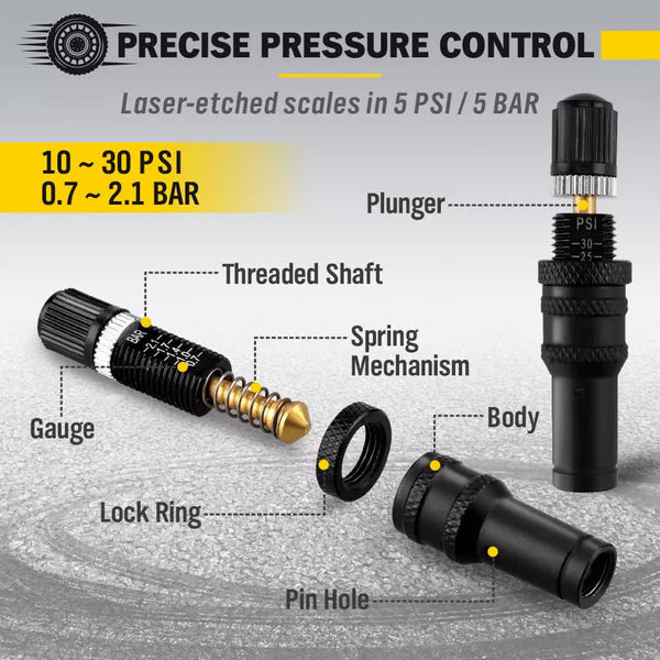 4Pcs Tyre Air Tire Valve Core Tool 10~30 Psi Portable 4X4 Au Deflators