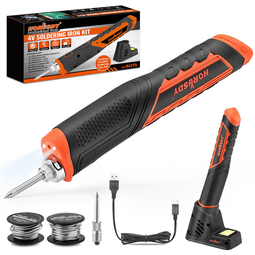 Horusdy 8W 4V Max Cordless Soldering Iron Rechargeable With Lithium Ion Battery Welding & Soldering Tools
