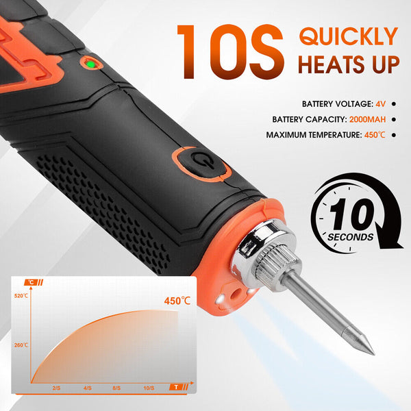 Horusdy 8W 4V Max Cordless Soldering Iron Rechargeable With Lithium Ion Battery Welding & Soldering Tools