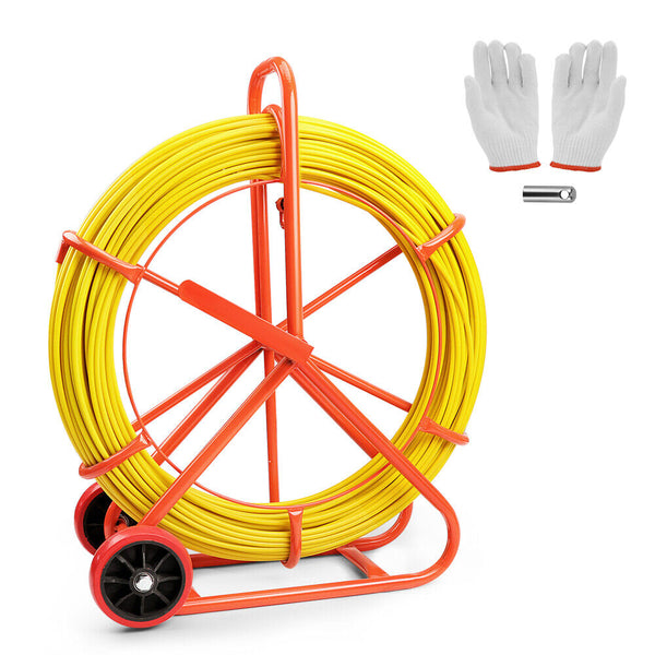 Hodusdy 150Ma8mm Fish Tape Puller Fiberglass Wire Cable Running Duct Rodder Heavy Duty Wire & Cable Connectors