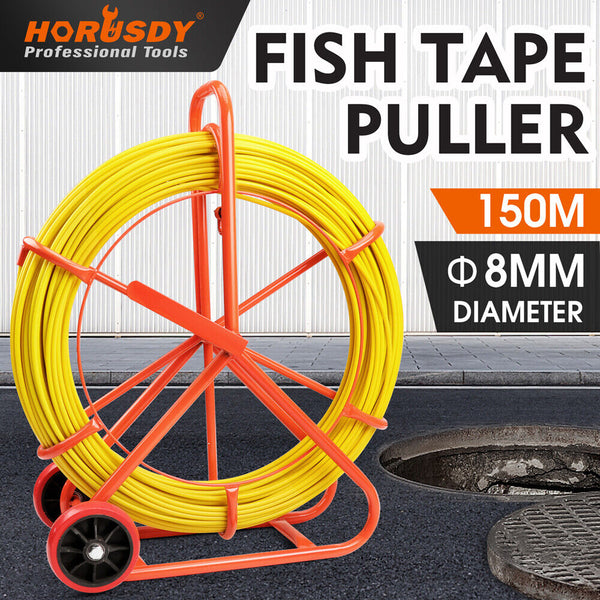 Hodusdy 150Ma8mm Fish Tape Puller Fiberglass Wire Cable Running Duct Rodder Heavy Duty Wire & Cable Connectors