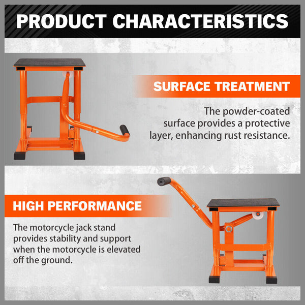 Horusdy 220Lbs Motorbike Jack Lift Crank Manual Repair Clean Hoist Table Motorcycle Lifts & Jacks