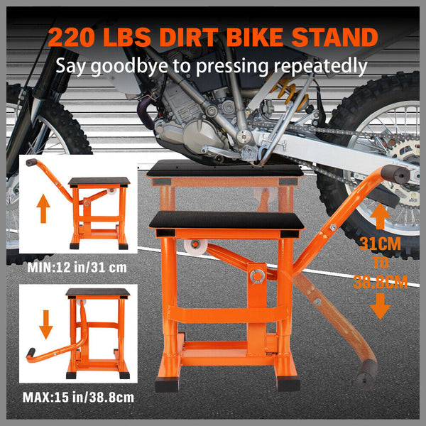Horusdy 220Lbs Motorbike Jack Lift Crank Manual Repair Clean Hoist Table Motorcycle Lifts & Jacks