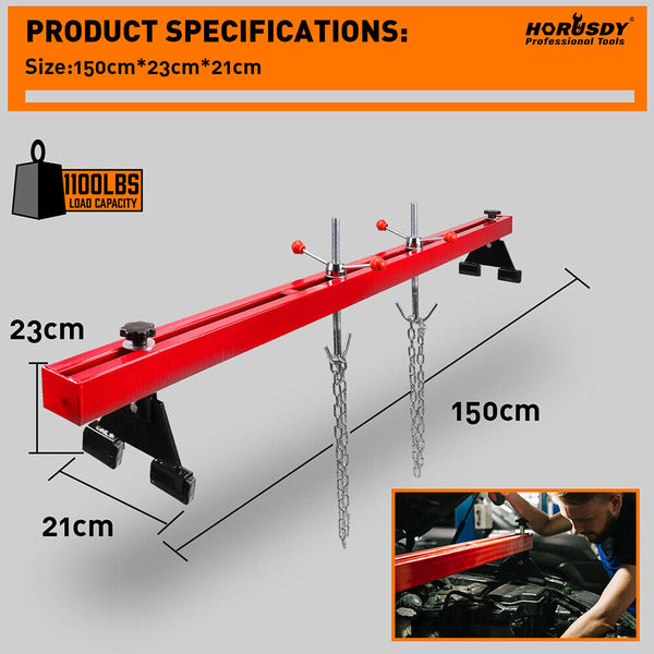 1.5M Engine Support Bar Load Leveler 1100Lb Transmission Dual Hook Garage Other Auto Tools & Supplies
