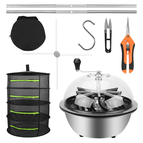 Horusdy 19 Inch Bud Leaf Bowl Trimmer Tumble Stainless Steel Blades Twisted Spin Cut Hydroponic Growing Kits