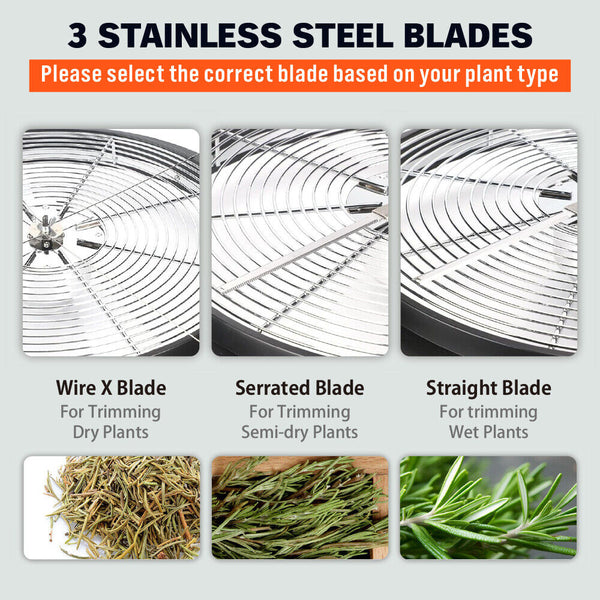 Horusdy 19 Inch Bud Leaf Bowl Trimmer Tumble Stainless Steel Blades Twisted Spin Cut Hydroponic Growing Kits