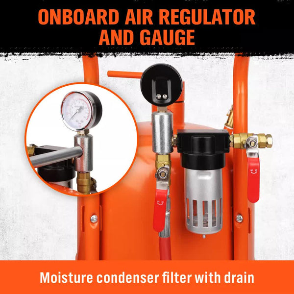 40L Sandblasting Tank Grit Blaster For Car And Truck Restoration Water Tanks
