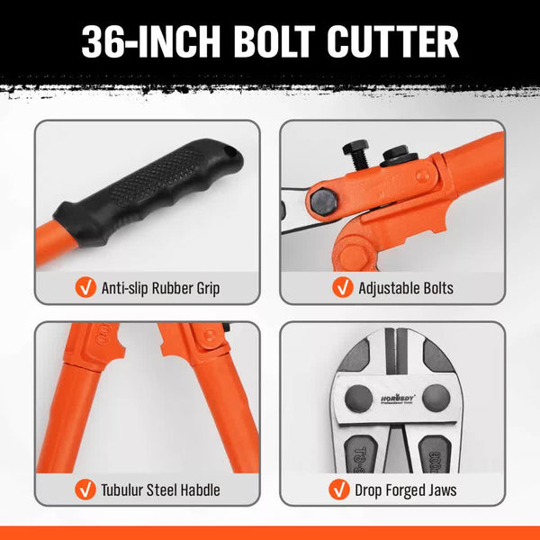 36Inch Super Long Bolt Cutter Lock Rubber Grip Cables Chains Wires Bolt Cutters