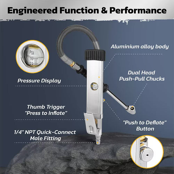 3In1 255Psi Tyre Inflator Car Motorcycle Air Tire Pressure Gauge Hose Pump Au Deflators