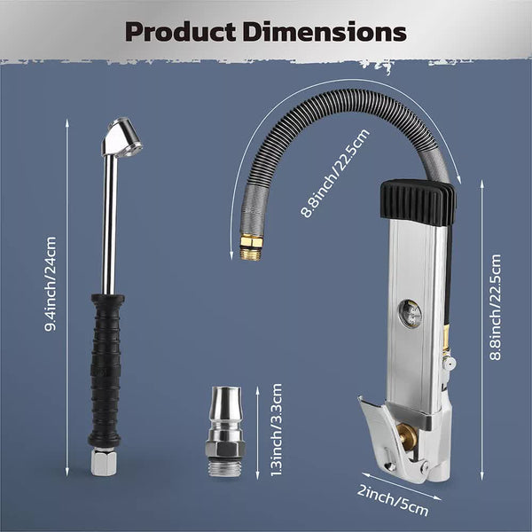 3In1 255Psi Tyre Inflator Car Motorcycle Air Tire Pressure Gauge Hose Pump Au Deflators