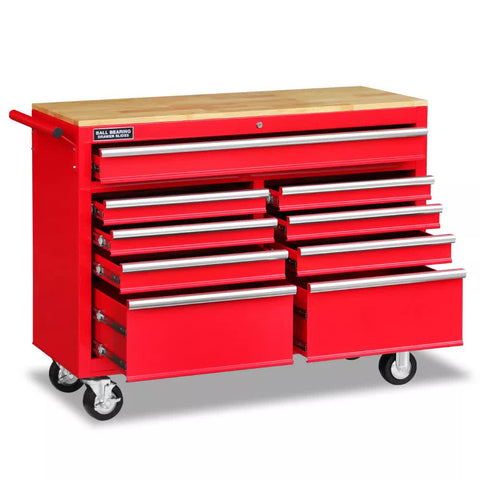9 Drawers Tool Box Chest Cabinet Trolley Garage Storage Toolbox Red 1000Lbs Tool Boxes