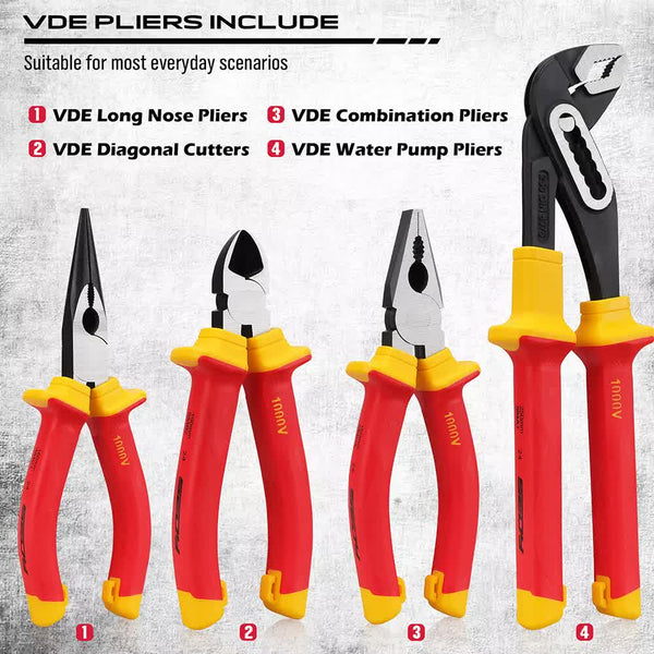 Magnetic Insulated Screwdriver Pliers Set 1000V Electrical Tool Hose Pinch Box Screwdrivers