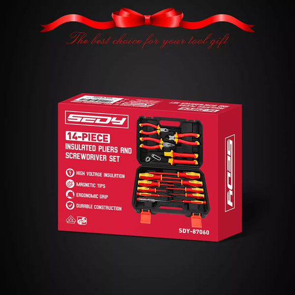 Magnetic Insulated Screwdriver Pliers Set 1000V Electrical Tool Hose Pinch Box Screwdrivers