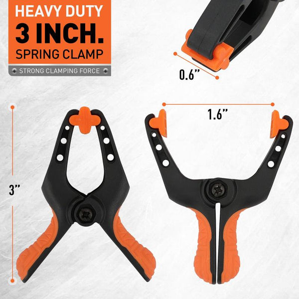 16Pcs 3" Spring Clamps Plastic Gluing Clamping Securing Diy Photography Clamps & Vices