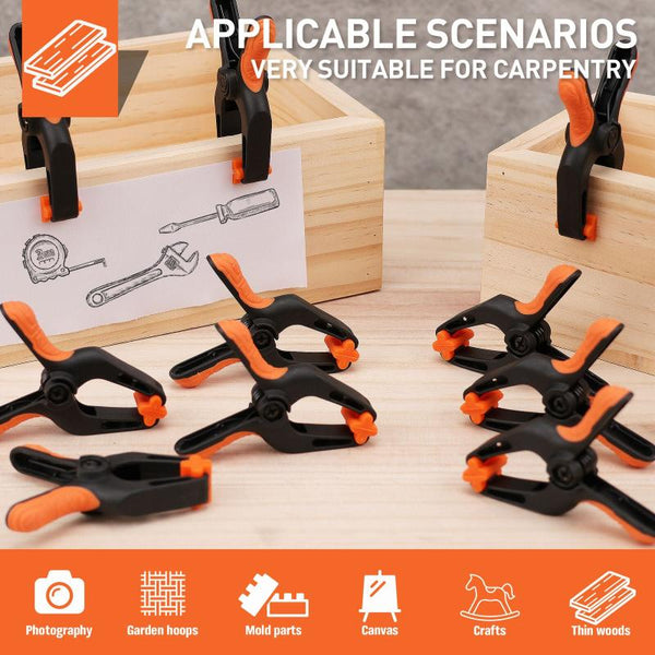 16Pcs 3" Spring Clamps Plastic Gluing Clamping Securing Diy Photography Clamps & Vices
